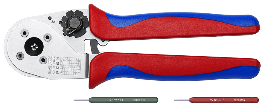 Four mandrel crimping pliers for DEUTSCH contacts